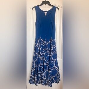 Blue and White Patterned Dress